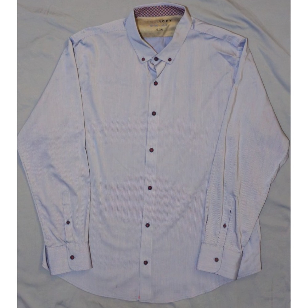 Twillory Shirt Mens XL-2XL Untuckable Button Front Blue Geometric‎ Dress
